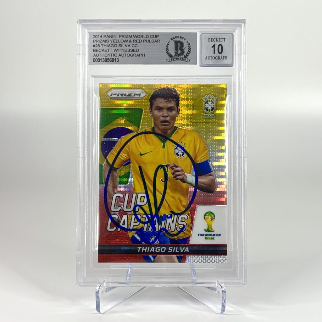 2014 Panini Prizm FIFA W/C - Cup Captains - Thiago Silva Autograf BGS 10