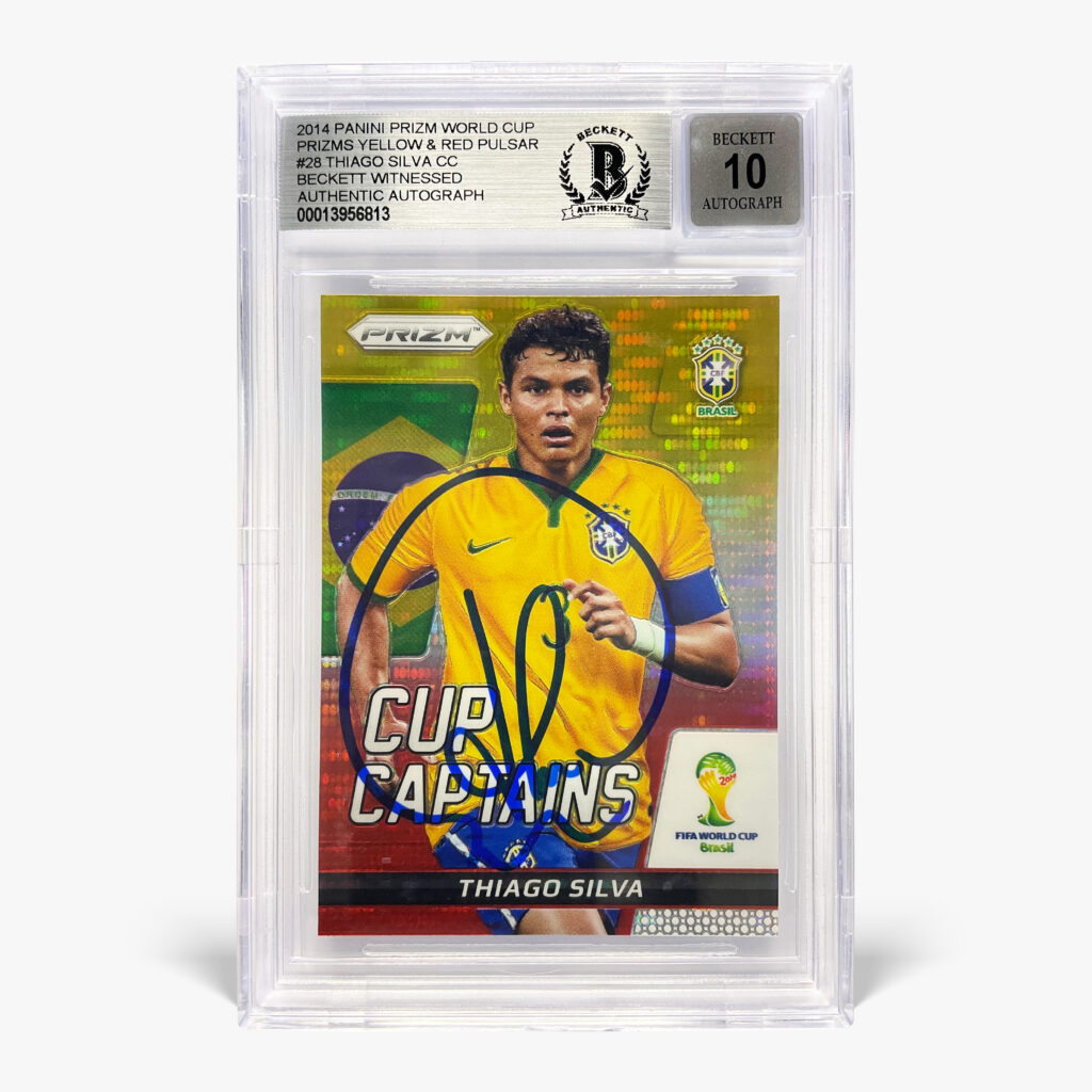 2014 Panini Prizm FIFA W/C - Cup Captains - Thiago Silva Autograf BGS 10