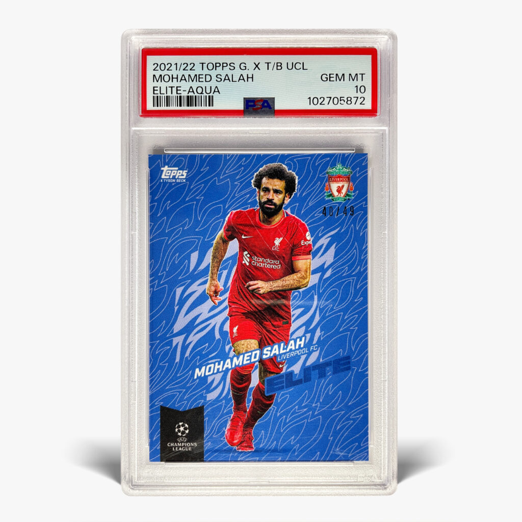 2021-22 Topps Gold UCL - Elite - Mohamed Salah /49 PSA 10