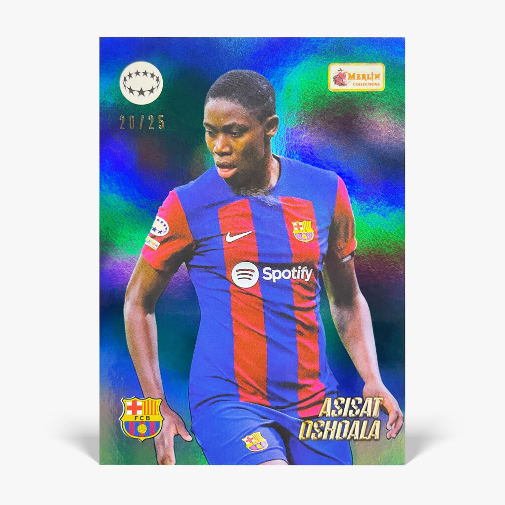 2023-24 Topps Merlin Heritage UCC - Asisat Oshoala /25