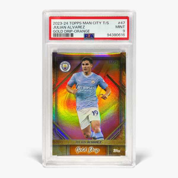 2023-24 Topps Team Manchester City - Gold Drip - Julian Álvarez /25 PSA 9