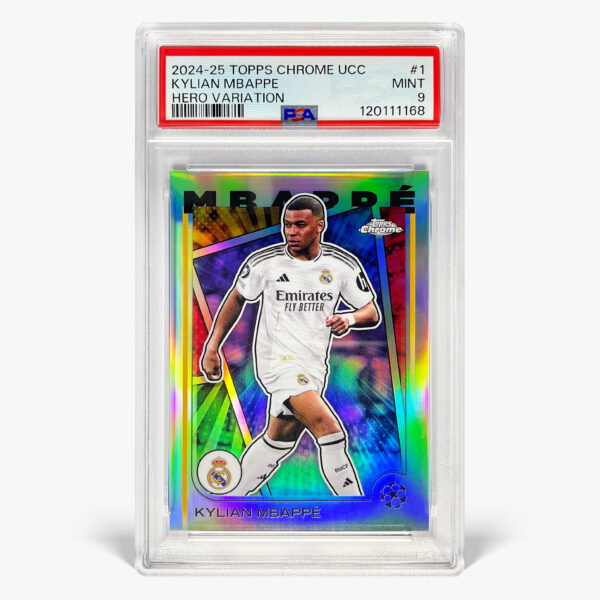 2024-25 Topps Chrome UCC - Hero Variation - Kylian Mbappé PSA 9
