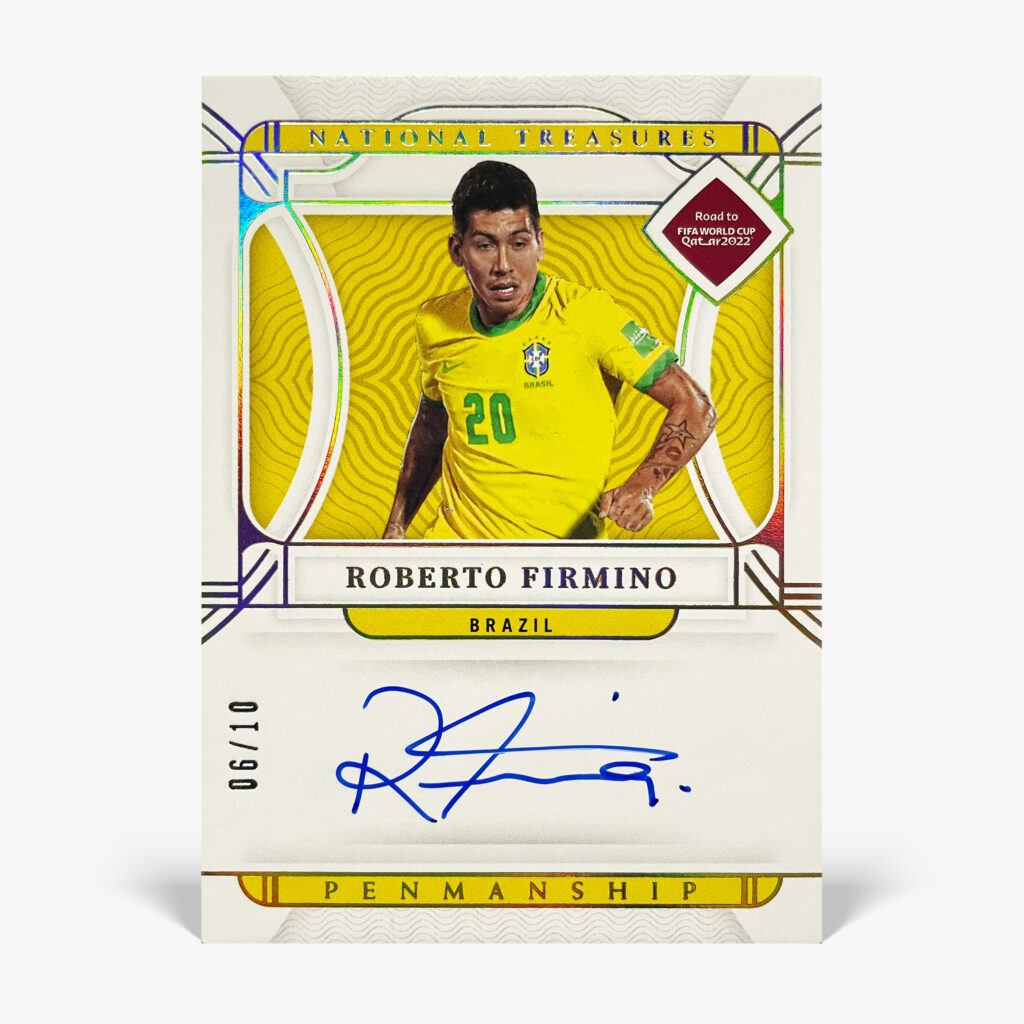 2022 Panini National Treasures Road to FIFA W/C - Roberto Firmino On Card Auto /10