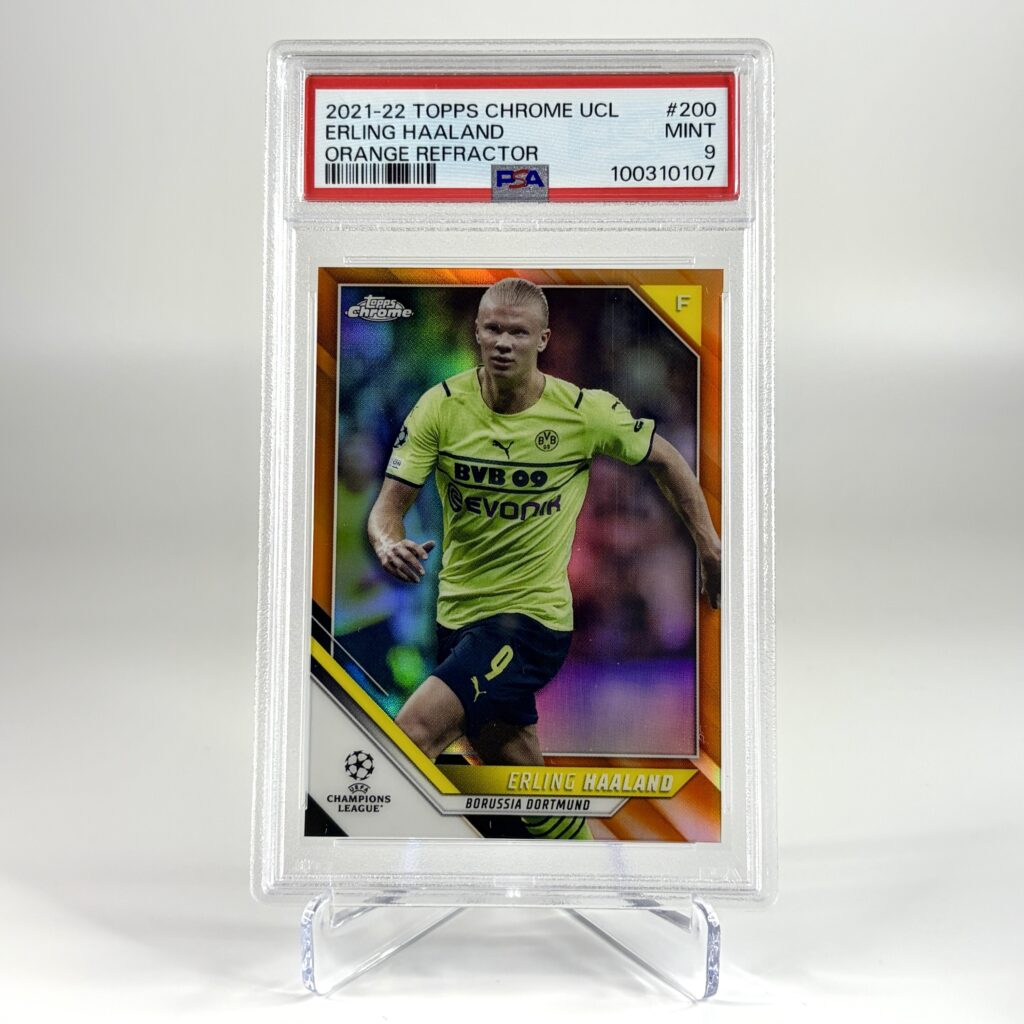 2021-22 Topps Chrome UCL - Erling Haaland /25 PSA 9