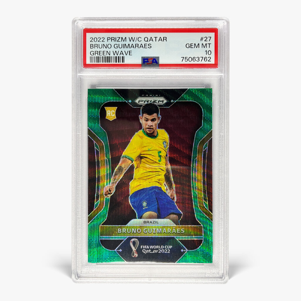 2022 Panini Prizm W/C Qatar - Green Wave - Bruno Guimaraes PSA 10