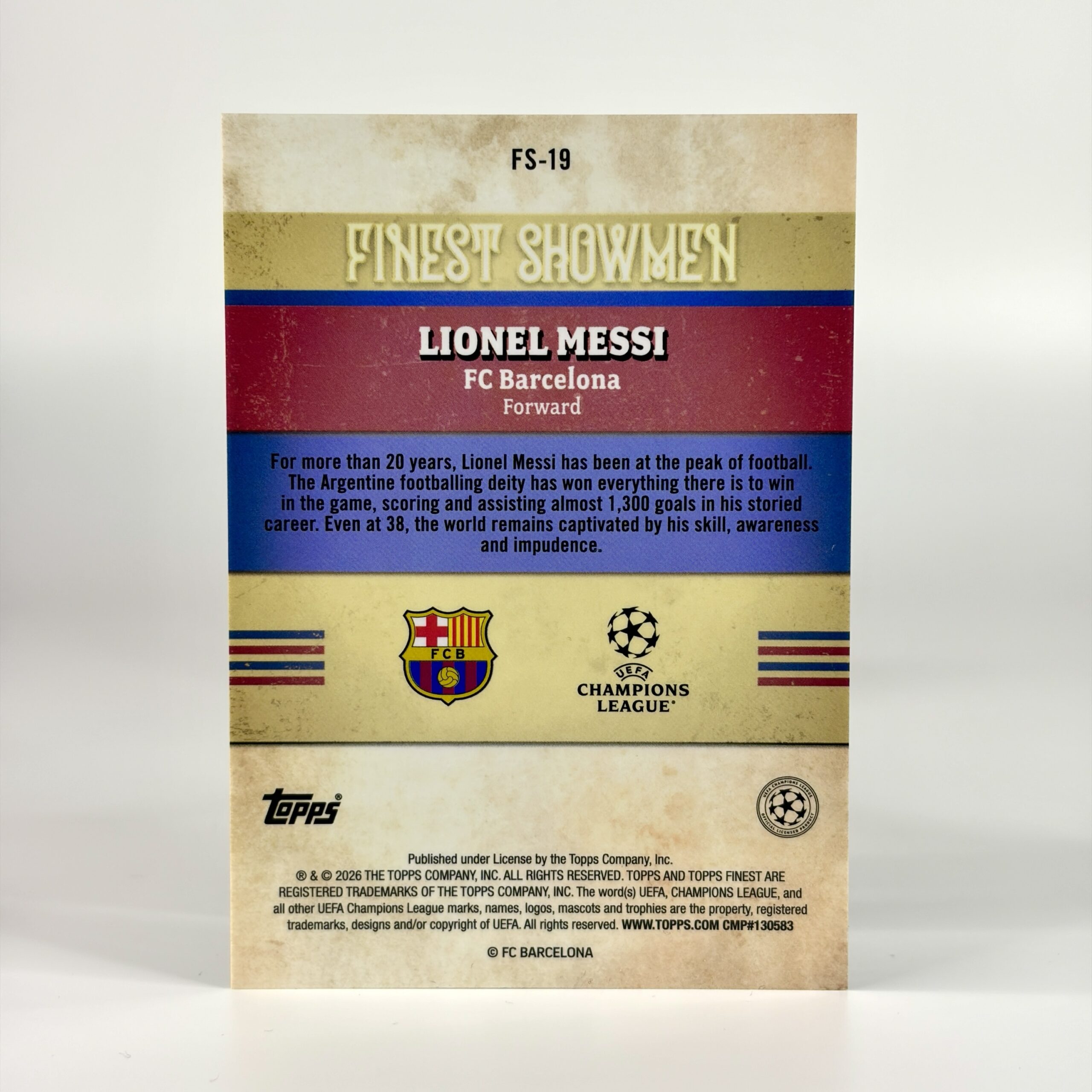 2025-26 Topps Finest UCC - Finest Showmen - Lionel Messi - Billede 2